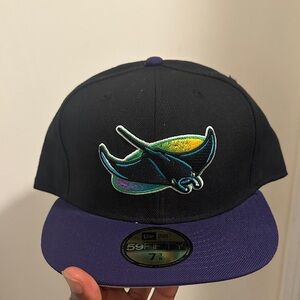 New Era Black and Purple Hat with Colorful Logo